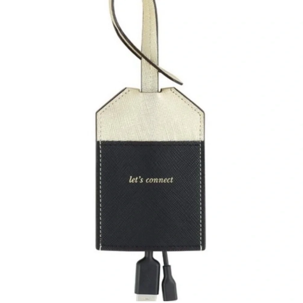 Kate Spade Portable Lightning Cable for Apple Charging - Black/Gold NWT